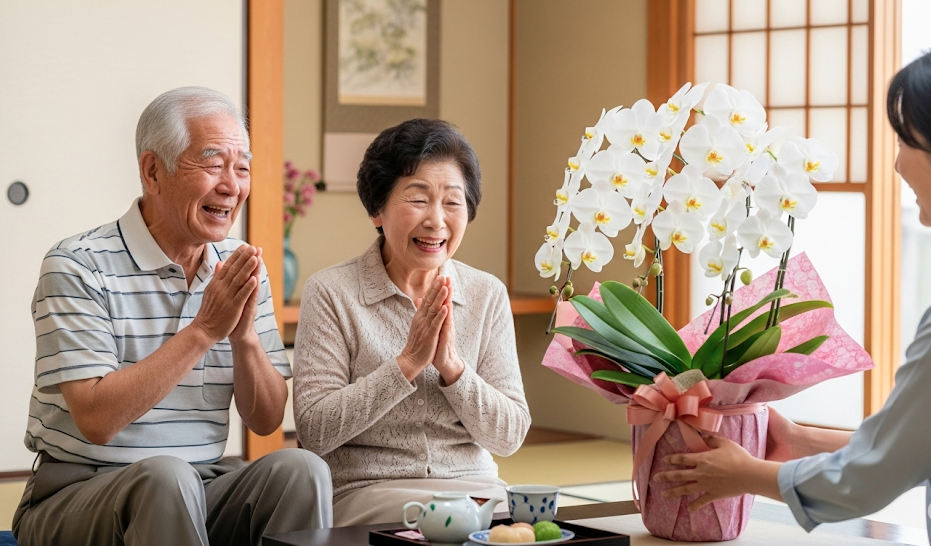 敬老の日、父母へ贈る胡蝶蘭|相場や選び方、マナーを解説