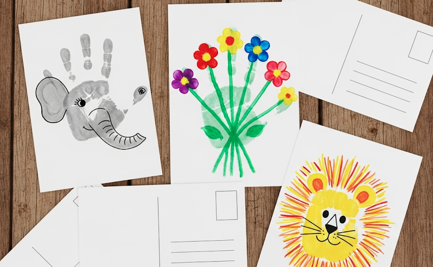 敬老の日 手形 ハガキの作り方｜赤ちゃんでも簡単なアイデア集