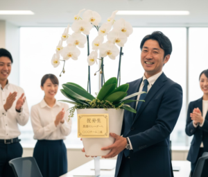 昇進祝いプレートの完全ガイド！マナーと文例、胡蝶蘭ギフトも紹介