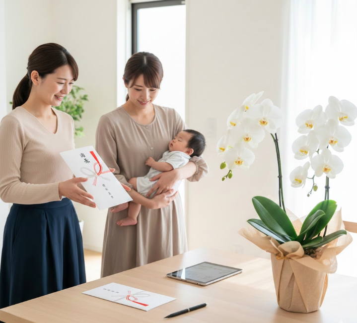 新築祝いと出産祝いを同時に贈る際のマナーと相場や胡蝶蘭の魅力